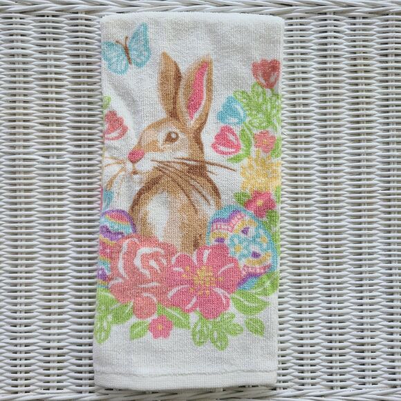 Set of Five Easter Bunny and Spring Floral Terrycloth Kitchen Towels 100% Cotton - Picture 7 of 10